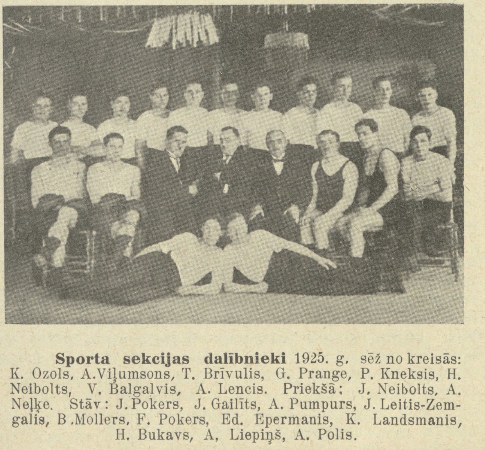 Limbažu SB sporta sekcijas vadība, 1925